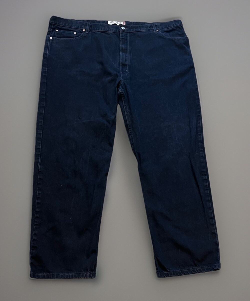Vintage Levis 550 Jeans Relaxed Fit Straight Leg 50x32 Mens Black Denim